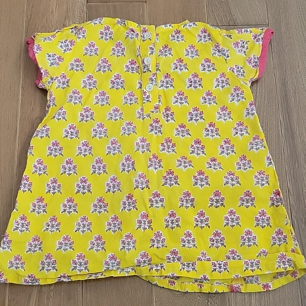 Girls‎ Fabindia yellow and pink cotton dress 6-12 month